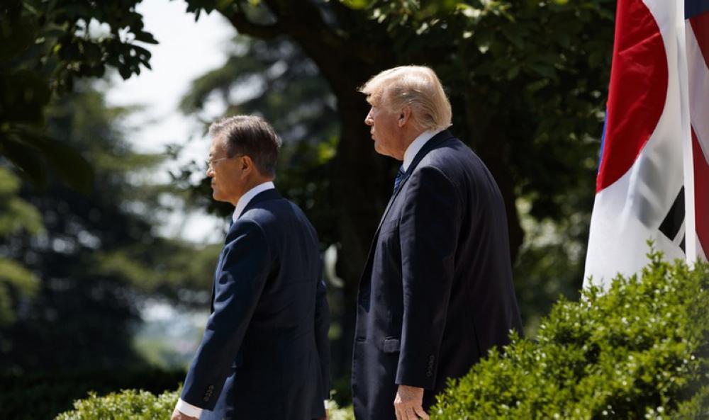 President Trump with South Korean President Moon Jae-in
