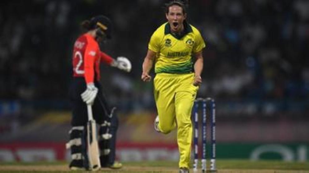 Action during the Australia England World Twenty20 women's final in Antigua on Saturday