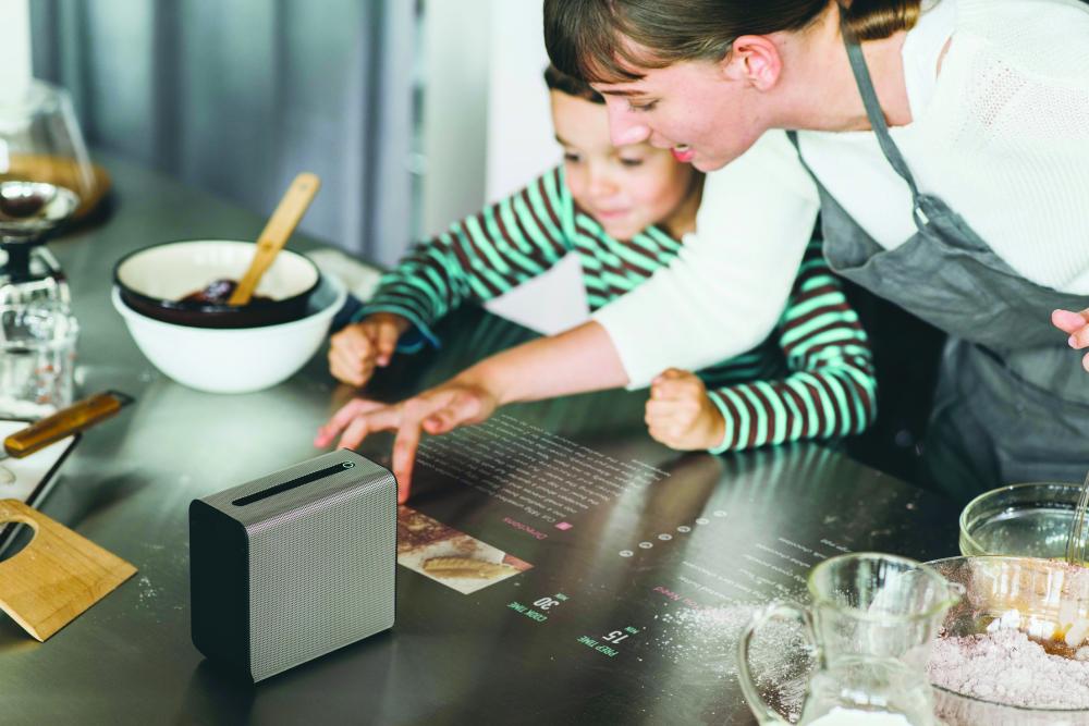 Xperia Touch on the kitchen counter 