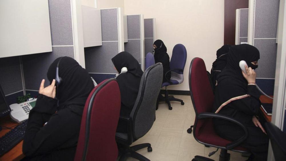 Saudi telephone operators work at the International Medical Center in Jeddah. More Saudi women are breaking with strict tradition and rigid rules to take their place in the workplace. The government is encouraging them as it hopes working women will stimulate economic growth. — Reuters