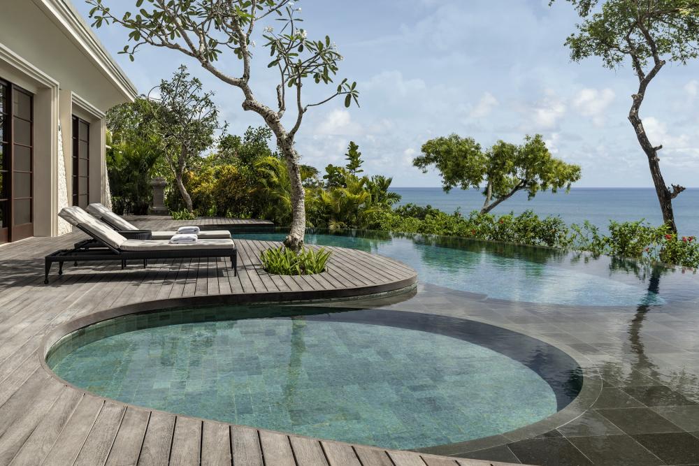 Imperial Villa pool deck cocktail setup