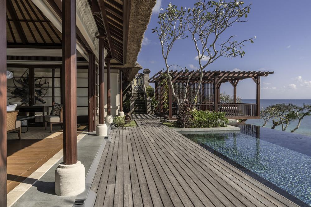 Imperial Villa pool deck cocktail setup