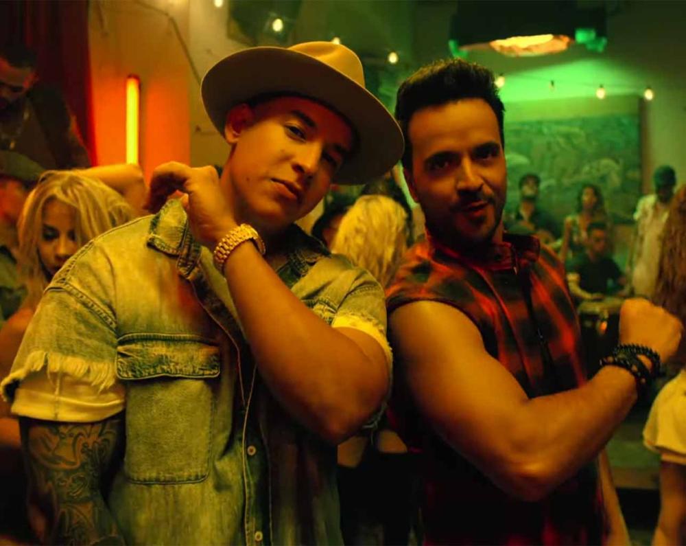 Luis Fonsi, right, and Daddy Yankee in a still from the music video of 