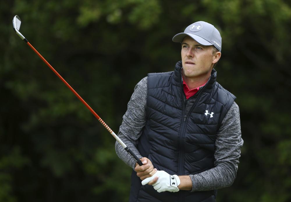 Jordan Spieth of the US plays off the 5th tee during the first round of the British Open Golf Championship at Royal Birkdale, Southport, Thursday. — AP