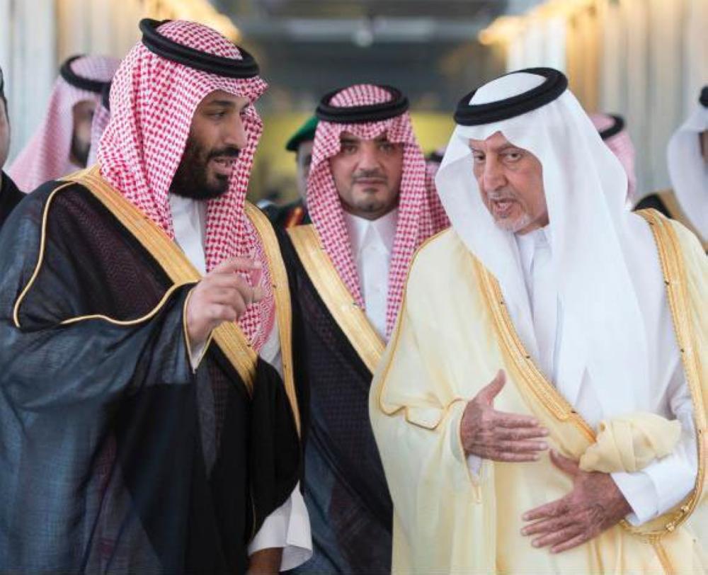 Morocco’s Prime Minister Saadeddin Al-Othmani and other senior officials receive Custodian of the Two Holy Mosques King Salman at Ibn Battouta Airport in Tangier, Morocco on Monday evening. - SPA
