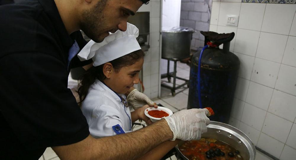 Zad Al Khair, a local restaurant in Gaza City, launches a culinary arts program for children.