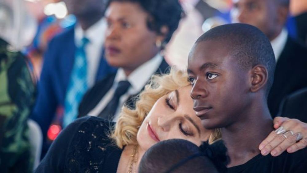 Madonna with her son David in this undated file photo.