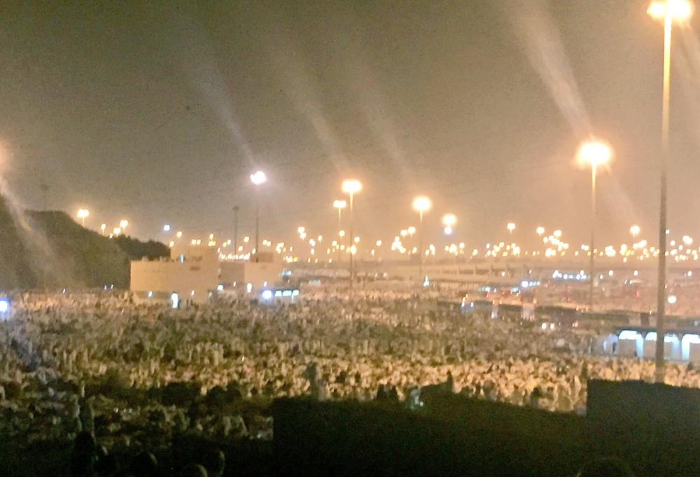 This photo shows pilgrims spending the night at Muzdalifah after the standing in Arafat rite. Forty-five pilgrims from various countries in Europe have died during the Haj and were buried in Makkah according to their wish. — courtesy photo