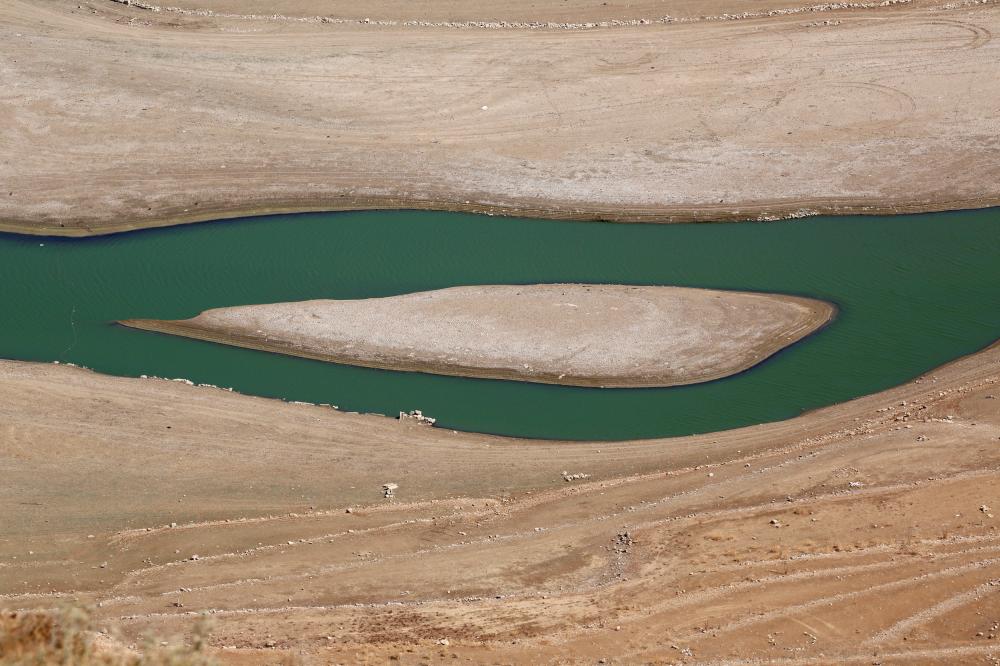 A part of Litani river is seen at a low level as it flows into an artificial lake in Qaraoun, in West Bekaa, Lebanon. — Reuters