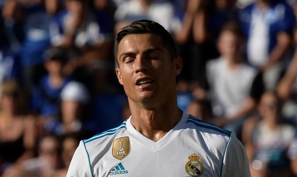 Real Madrid’s Cristiano Ronaldo looks dejected following the La Liga match against Deportivo Alaves in Santander on Saturday. — Reuters