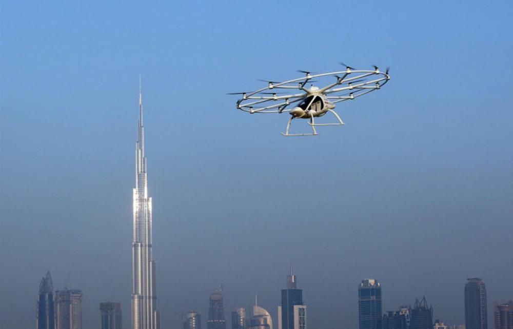 Dubai Crown Prince Sheikh Hamdan bin Mohammed bin Rashid Al Maktoum is seen inside the flying taxi in Dubai, United Arab Emirates on September 25, 2017. — Reuters