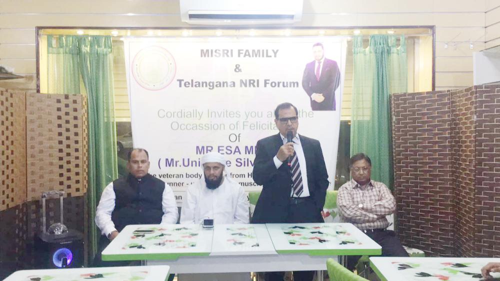 Esa Misri feted by Telangana NRI Forum