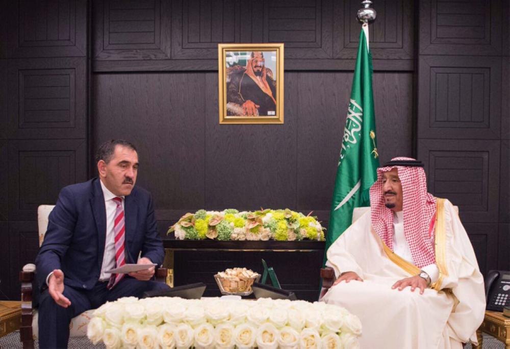 Custodian of the Two Holy Mosques King Salman receives President Rustam Minnikhanov of the Republic of Tatarstan. — SPA