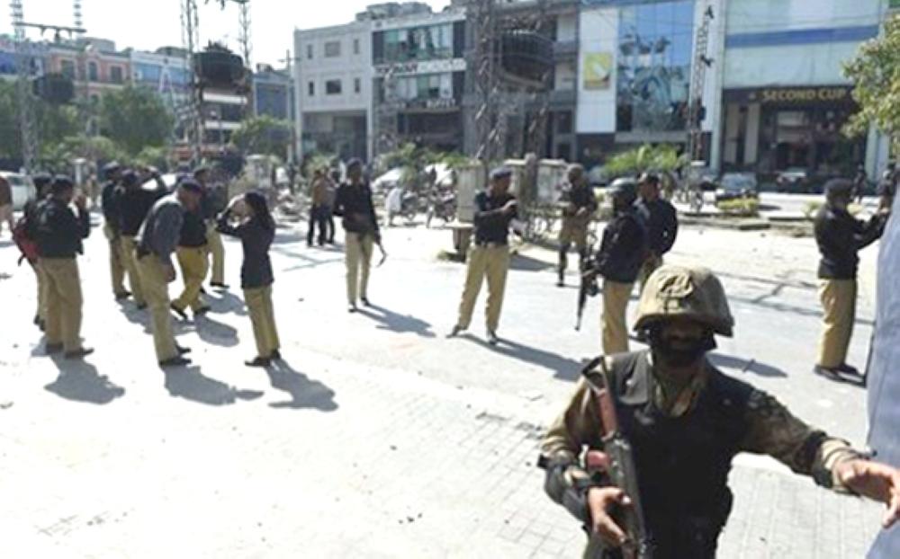 Pakistani security forces in a combing operation. — AFP