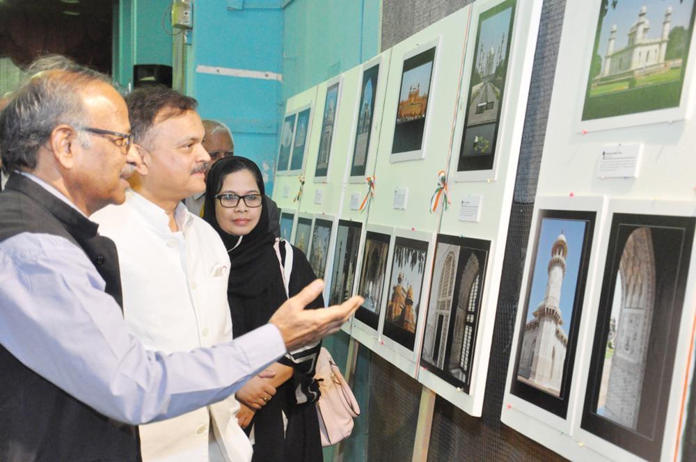 Indian Ambassador Ahmad Javed inaugurating the tourism promotion event at IISR. Center, he releases an informative catalog titled “Indo Saudi Architectural Heritage”.  — Courtesy photos