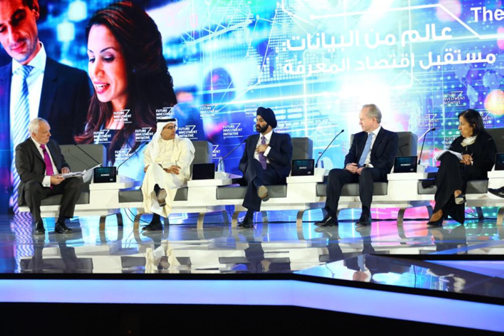 Ajay Banga, President and CEO of Mastercard, attending a panel discussion at the Future Investment Initiative (FII) conference in Riyadh. — Courtesy photo
