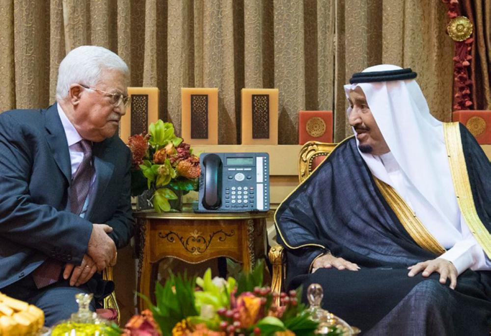 King Salman, Palestinian president hold talks