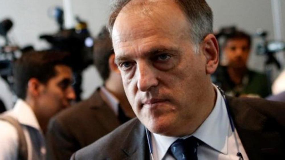 Spain's professional football league (LFP) president Javier Tebas, in this file photo, is seen leaving fa news conference after attending the World Leagues Forum in Mexico City, Mexico. — Reuters