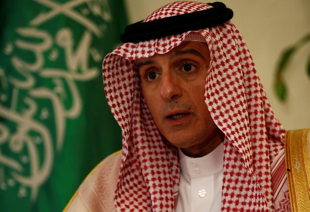 Foreign Minister Adel Al-Jubeir gestures during an interview with Reuters in Riyadh, Thursday. — Reuters
