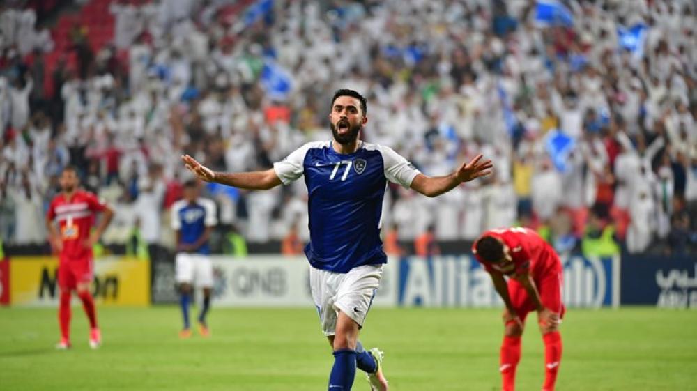 Al-Hilal forward Omar Khirbin seen celebrating after scoring in a AFC Champions League encounter. — AFP