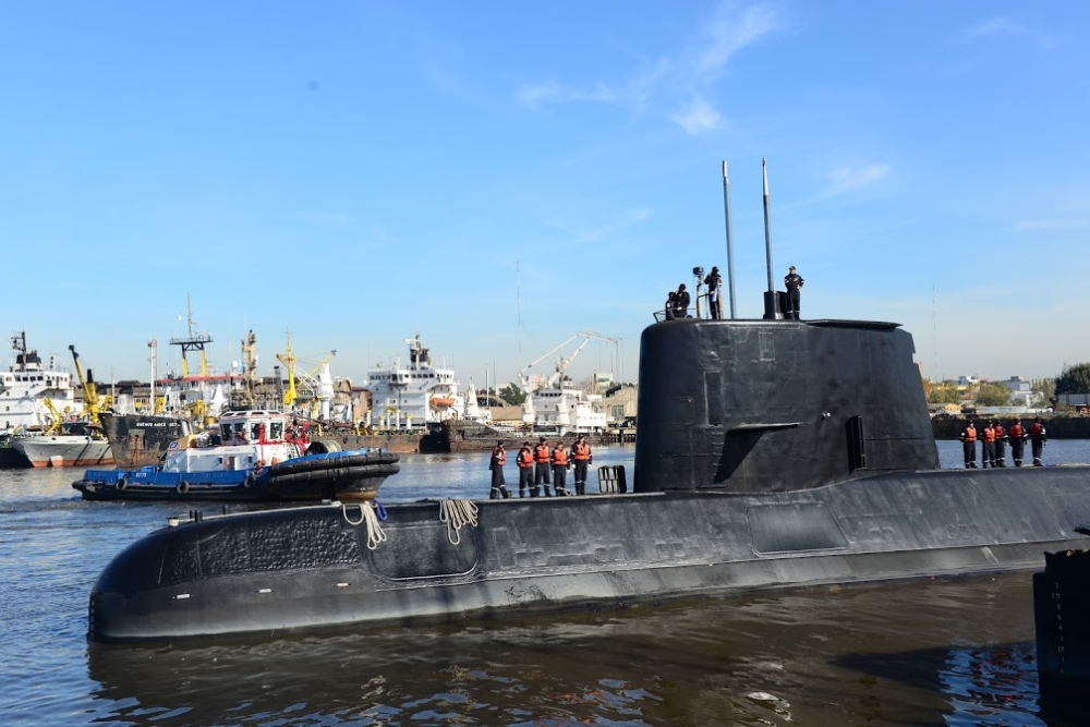 Handout picture taken in 2014 and released by the Argentine Navy on Saturday showing submarine ARA San Juan docked in Buenos Aires. — AFP