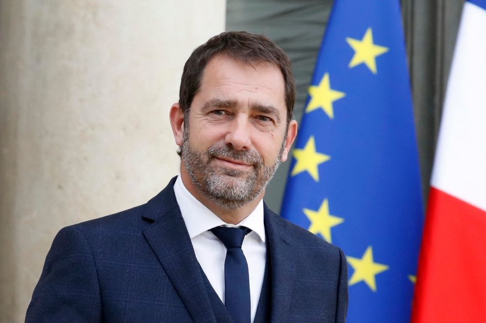 French Junior Minister for the Relations with Parliament and Government Spokesperson Christophe Castaner leaves the Elysee palace after the weekly Cabinet meeting in Paris in this Oct. 4, 2017 file photo. — AFP