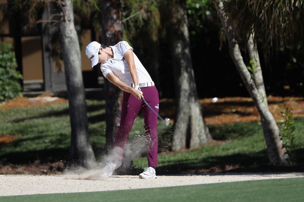 Park Sung-hyun of Korea plays a shot on the sixth hole during round two of the CME Group Tour Championship at the Tiburon Golf Club on Frdiay in Naples, Florida. — AFP