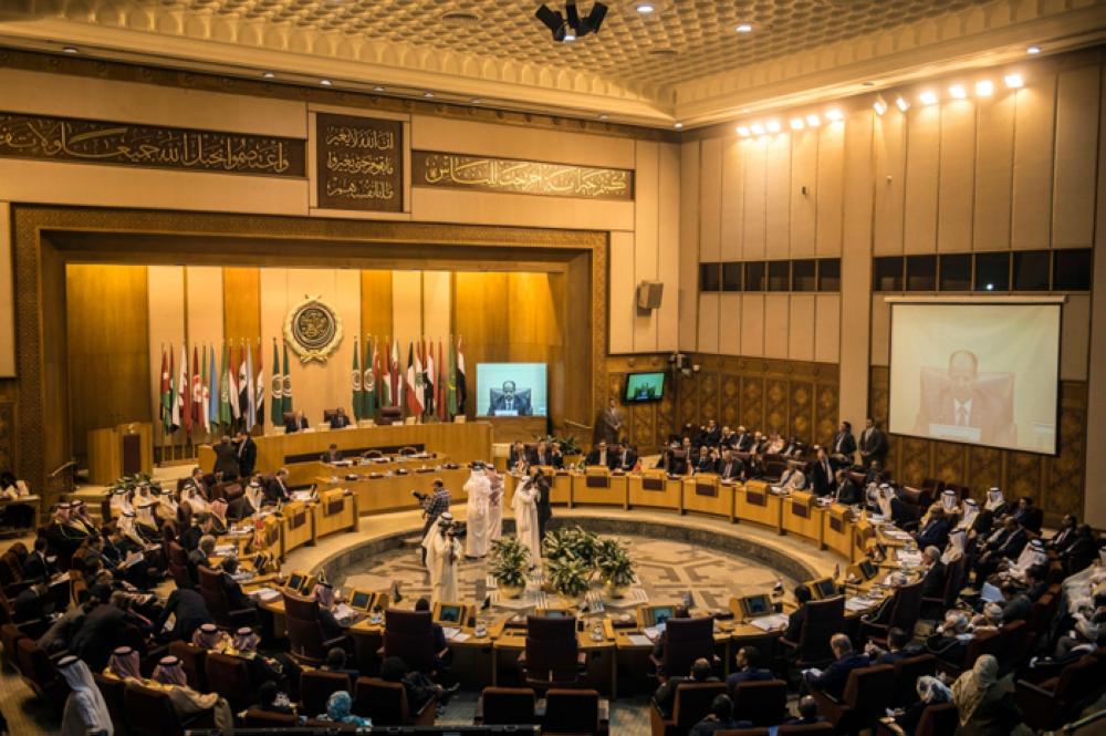  A general view of the Arab League headquarters during a meeting in the Egyptian capital Cairo on Sunday. Arab foreign ministers gathered in Cairo at Saudi Arabia's request for an extraordinary meeting to discuss violations committed by Iran in the region. — AFP