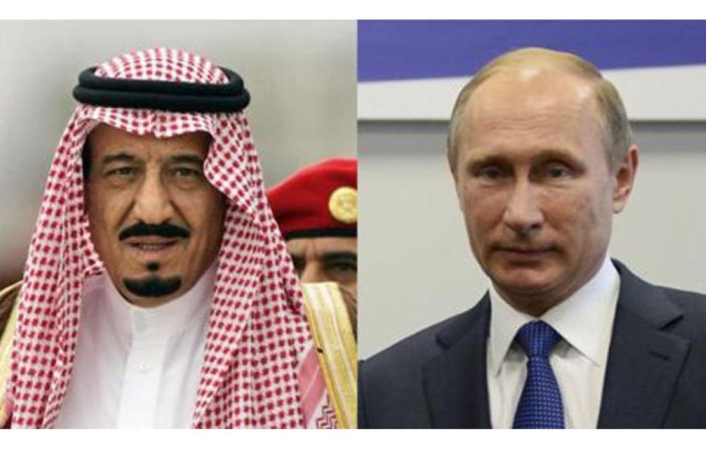 Custodian of the Two Holy Mosques King Salman (L) and Vladimir Putin