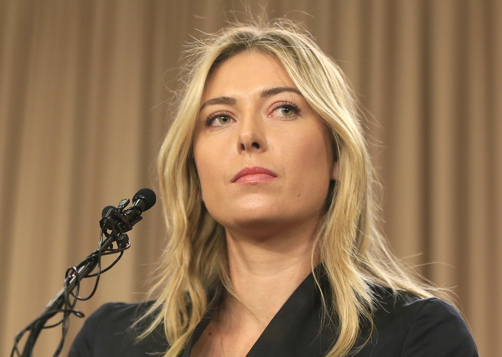 Tennis star Maria Sharapova speaks during a news conference in Los Angeles, California, in this March 7, 2016 file photo. — AP