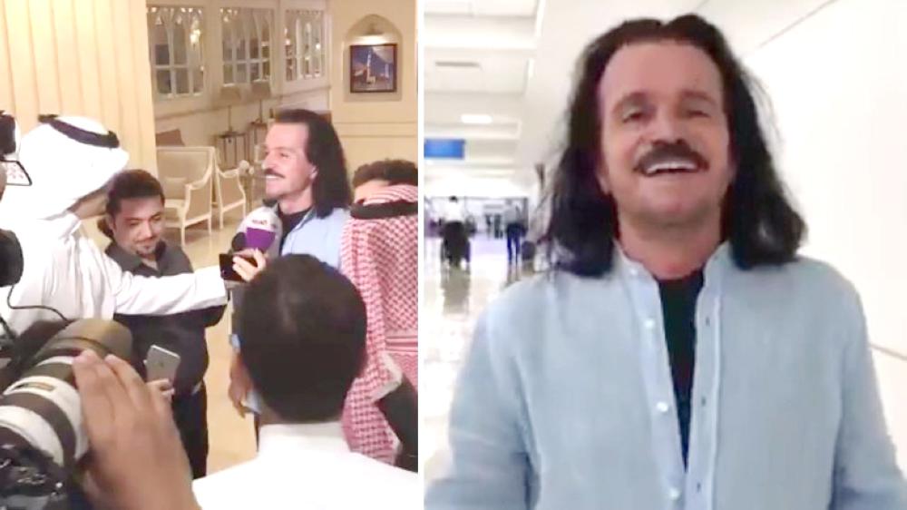 
Yanni being welcomed at Jeddah airport early Tuesday. — Social media photos