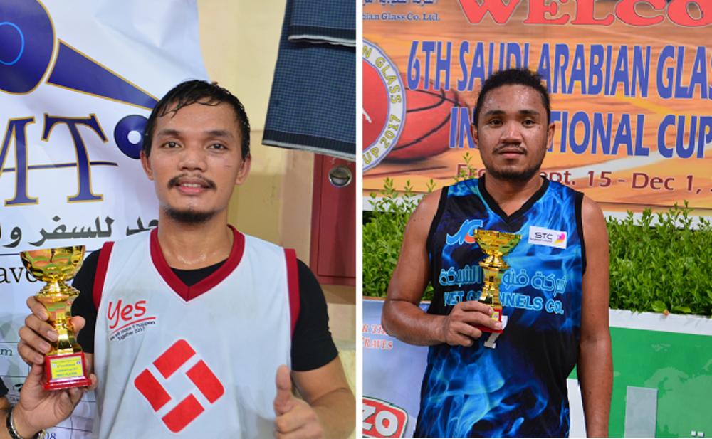 William Javier of Al Yamamah receives his best player award from Rudy Opena of SAGCO