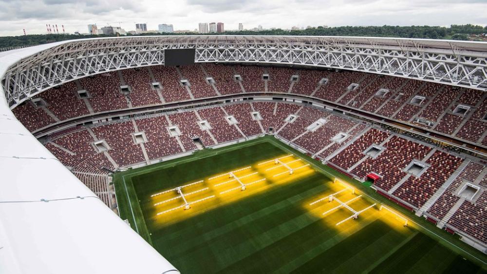 An aerial view of the Luzhniki Stadium in Moscow. 