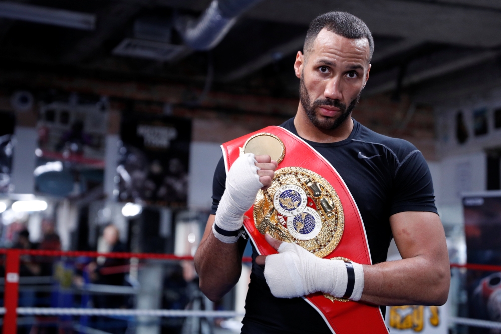 James DeGale poses during the Media Work-Out  at Stonebridge ABC, London.  — Reuters