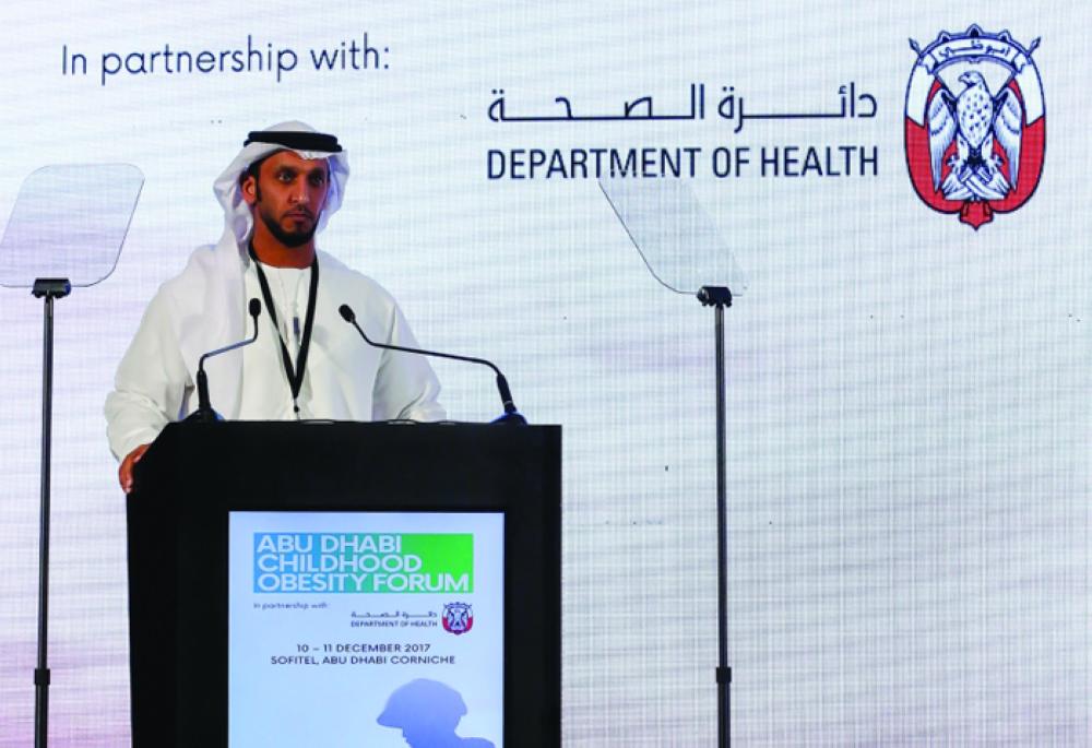  Sheikh Abdulla bin Mohamed Al Hamed addresses delegates of the first Abu Dhabi Childhood Obesity Forum