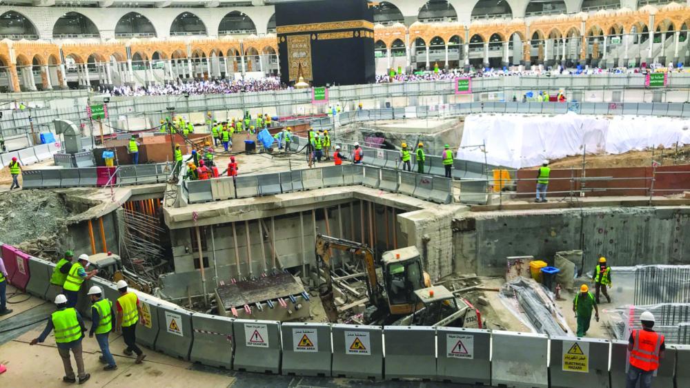 

Digging work ongoing near the Holy Kaaba for the Zamzam project. — Courtesy Makkah