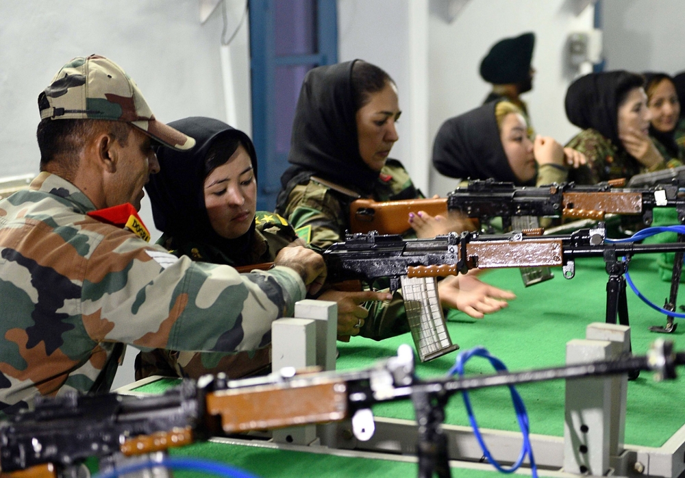 Afghan army cadets take part in a training program at the Officers Training Academy in the Indian city of Chennai on Monday. — AFP