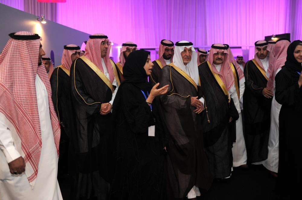 Prince Khaled Al-Faisal, emir of Makkah and adviser to Custodian of the Two Holy Mosques, tours the pavilions after inaugurating the third edition of the Jeddah International Book Fair on Wednesday evening. — Okaz photos