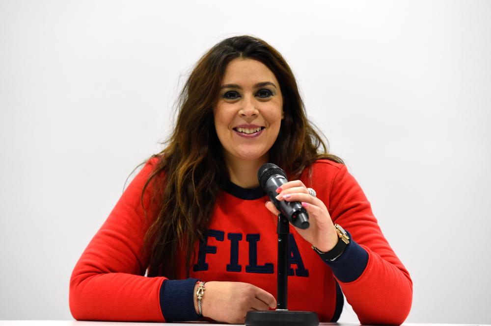 French tennis player Marion Bartoli delivers a press conference at the French Tennis Federation’s (FFT) national training centre in Paris Wednesday. — AFP 