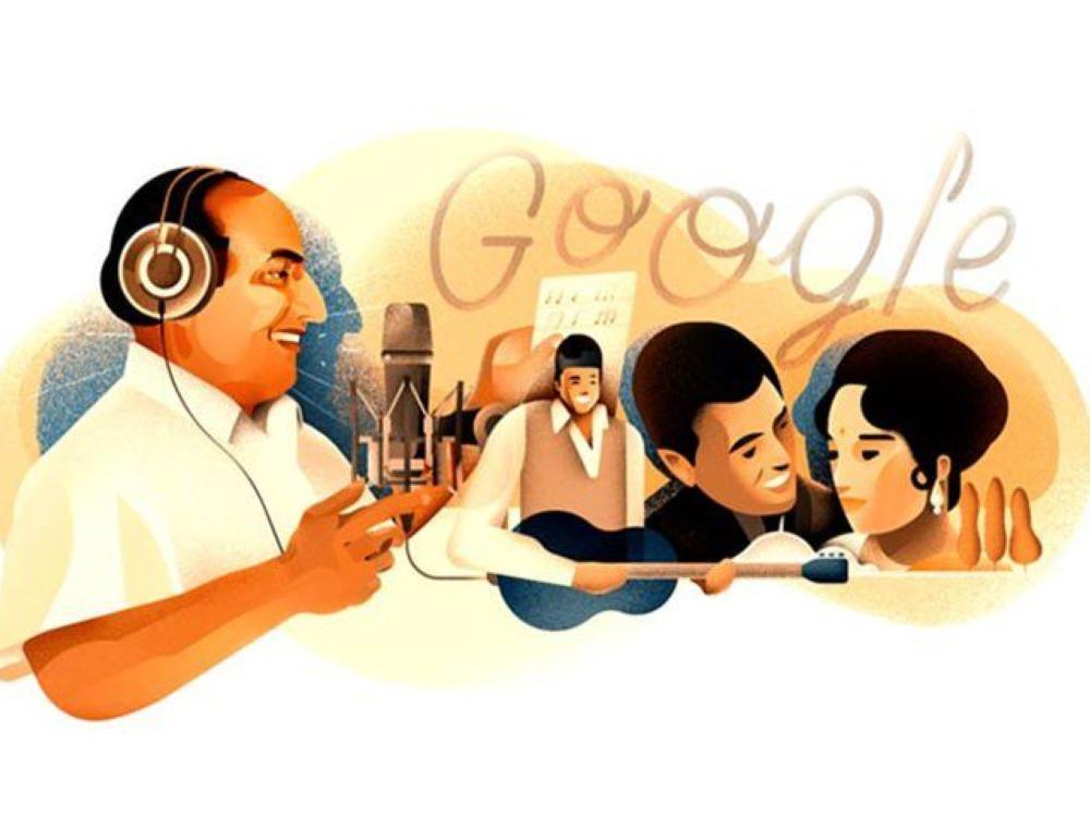 Google doodle honors legendary singer Mohammed Rafi