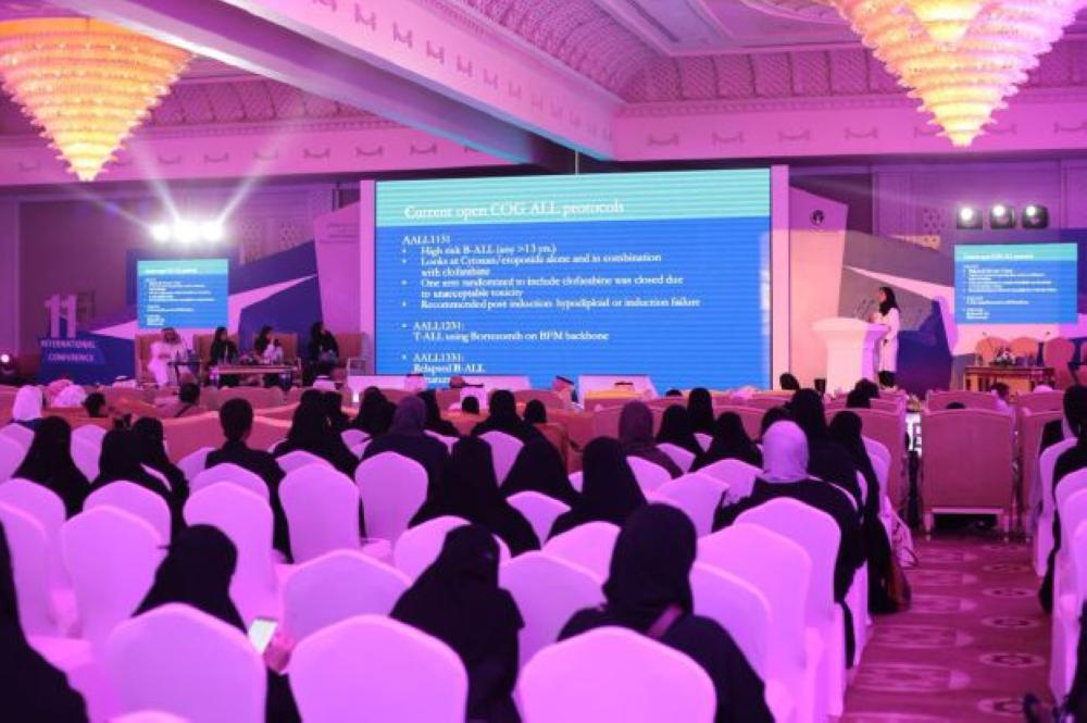 One of the experts giving a presentation at the annual World Cancer Conference organized by the Saudi Cancer Society in the Eastern Province.