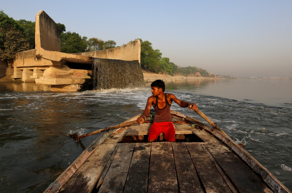 Untreated sewage flows from an open drain into the river Ganges in Kanpur, India, in this April 4, 2017 file photo. — Reuters