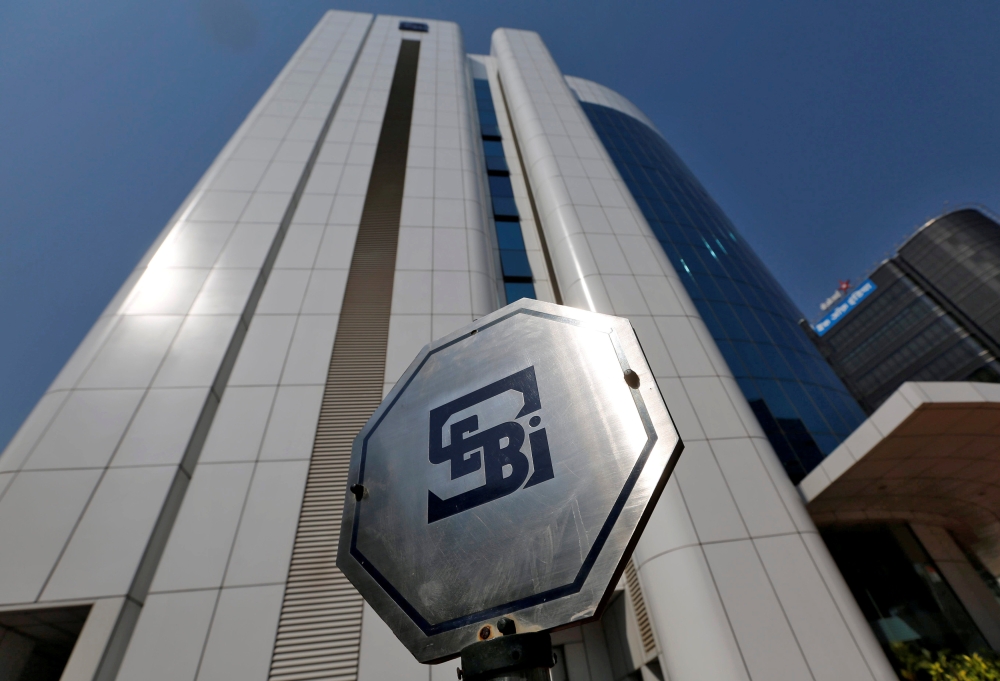 The logo of the Securities and Exchange Board of India (SEBI) is pictured on the premises of its headquarters in Mumbai, India, in this March 1, 2017 file photo. — Reuters