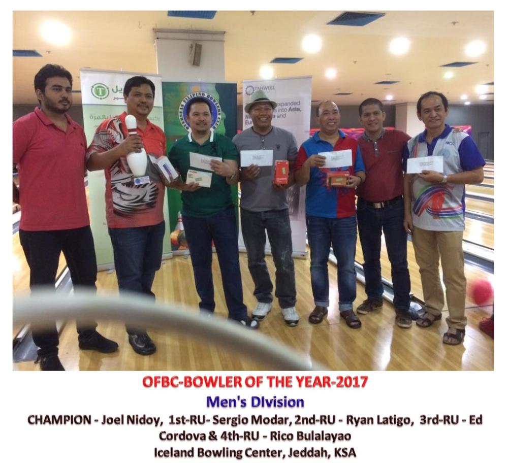 The ladies Bowler of the Year Finals winners with the sponsor representatives. (From L) Darlene Bulalayao, Malou Nidoy, Carol Rio, Johara Palot and Sheila Monserate. 