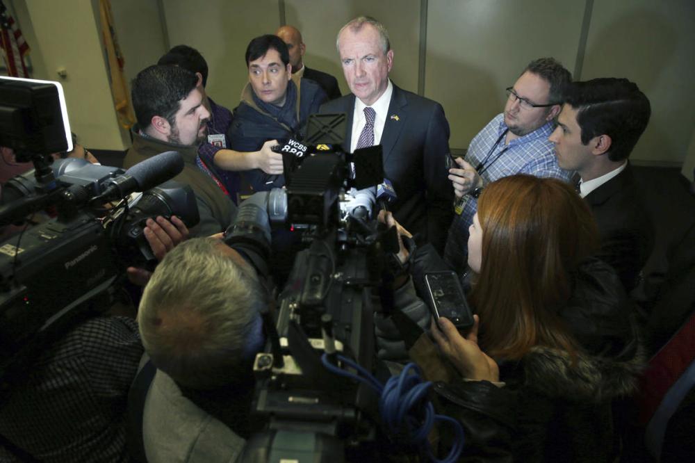 File photo shows New Jersey Governor-elect Phil Murphy answering questions in Newark, N.J. In the wake of the new federal tax plan, state leaders are exploring ways for a response. — AP