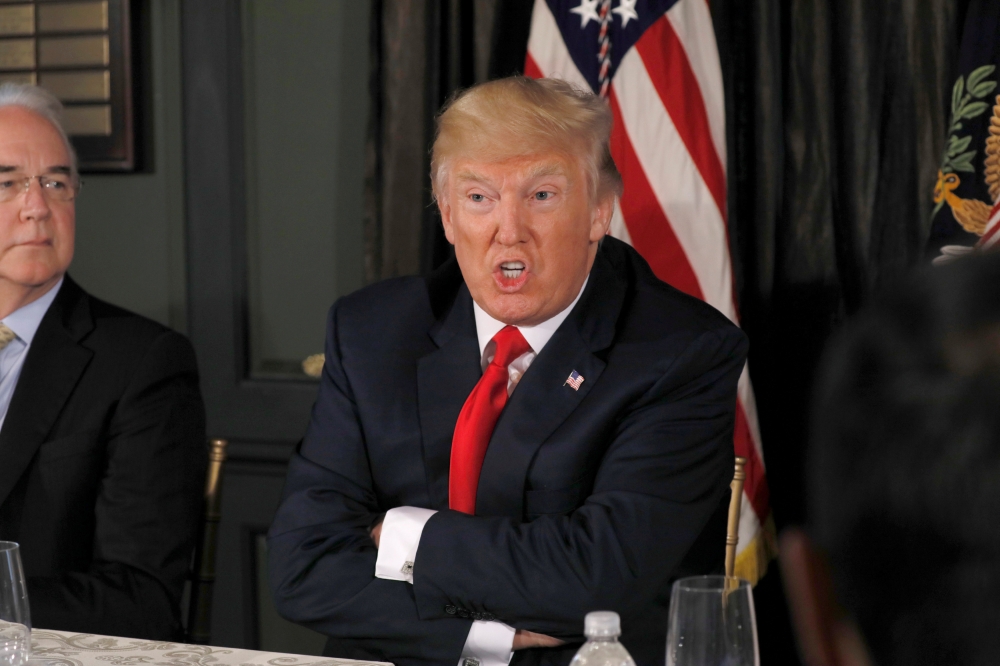 U.S. President Donald Trump speaks about North Korea during an opioid-related briefing at Trump’s golf estate in Bedminster, New Jersey, on Monday. — Reuters