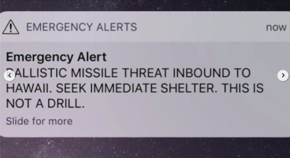 A video grab of the false missile alerrt from Reuters video.