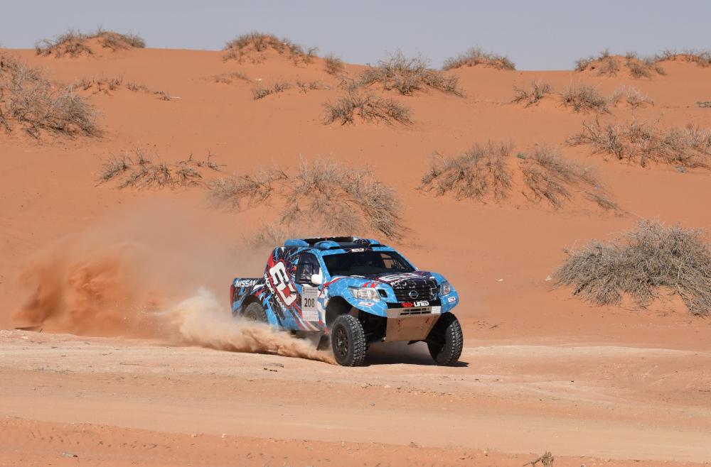 Essa Al-Dossari in his Nissan Navara