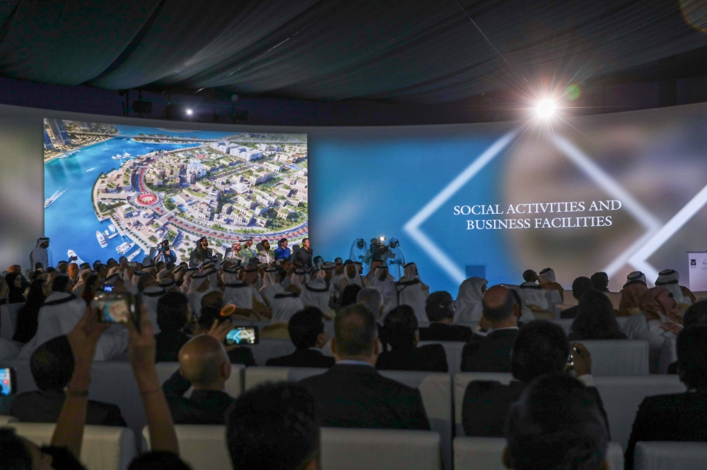 Miniature display of Maryam Island project during the official launch ceremony.