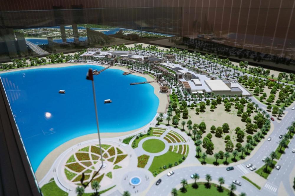 Miniature display of Maryam Island project during the official launch ceremony.